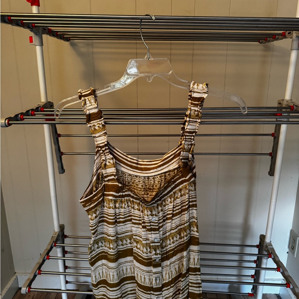 Striped Brown and White Women's Top - Picture 3 of 5